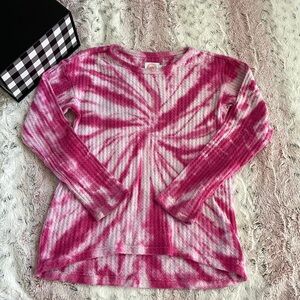Pink/White Tie Dye Long Sleeve Shirt kids size S(6-6x)